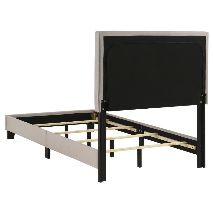 Boyd Upholstered Twin Panel Bed Ivory