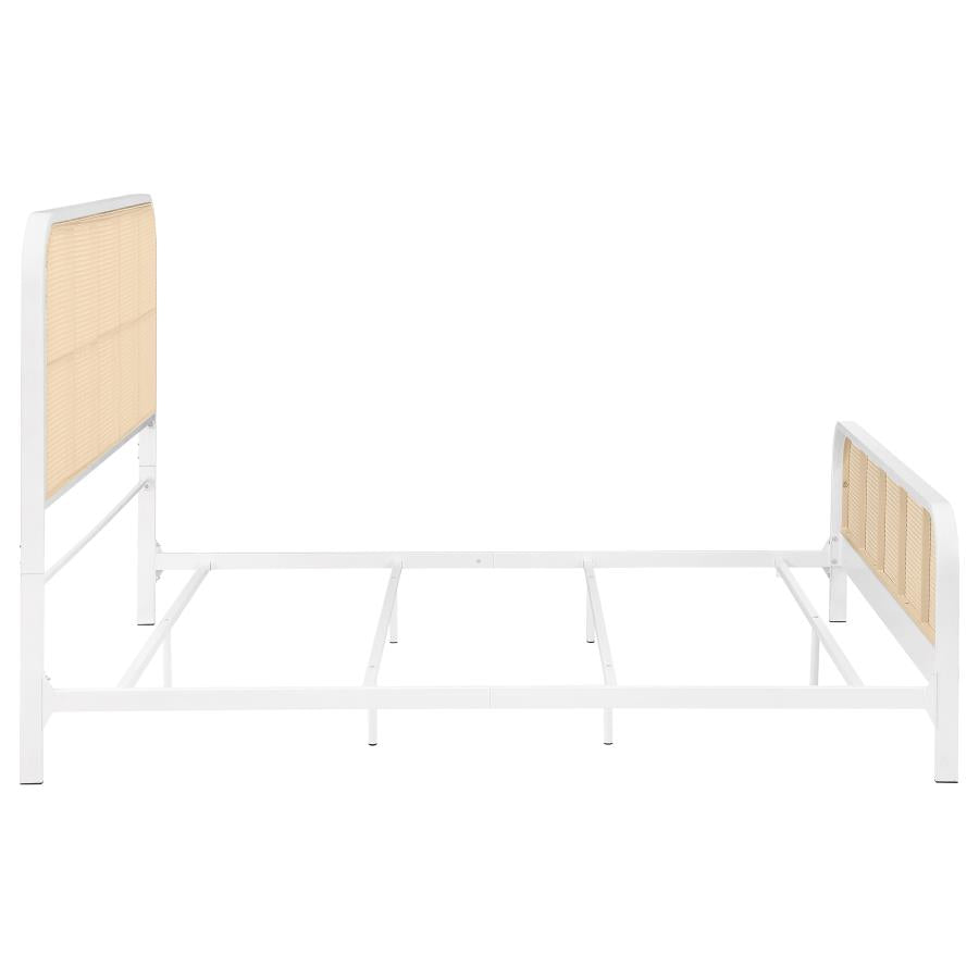 Lanewood Open Cane Webbing Metal Eastern King Bed White