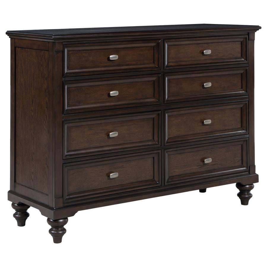 Devon 5-piece Full Bedroom Set Wine Red and Dark Oak