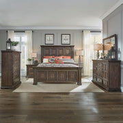 Big Valley Queen Panel Bed, Dresser & Mirror, Chest, Nightstand