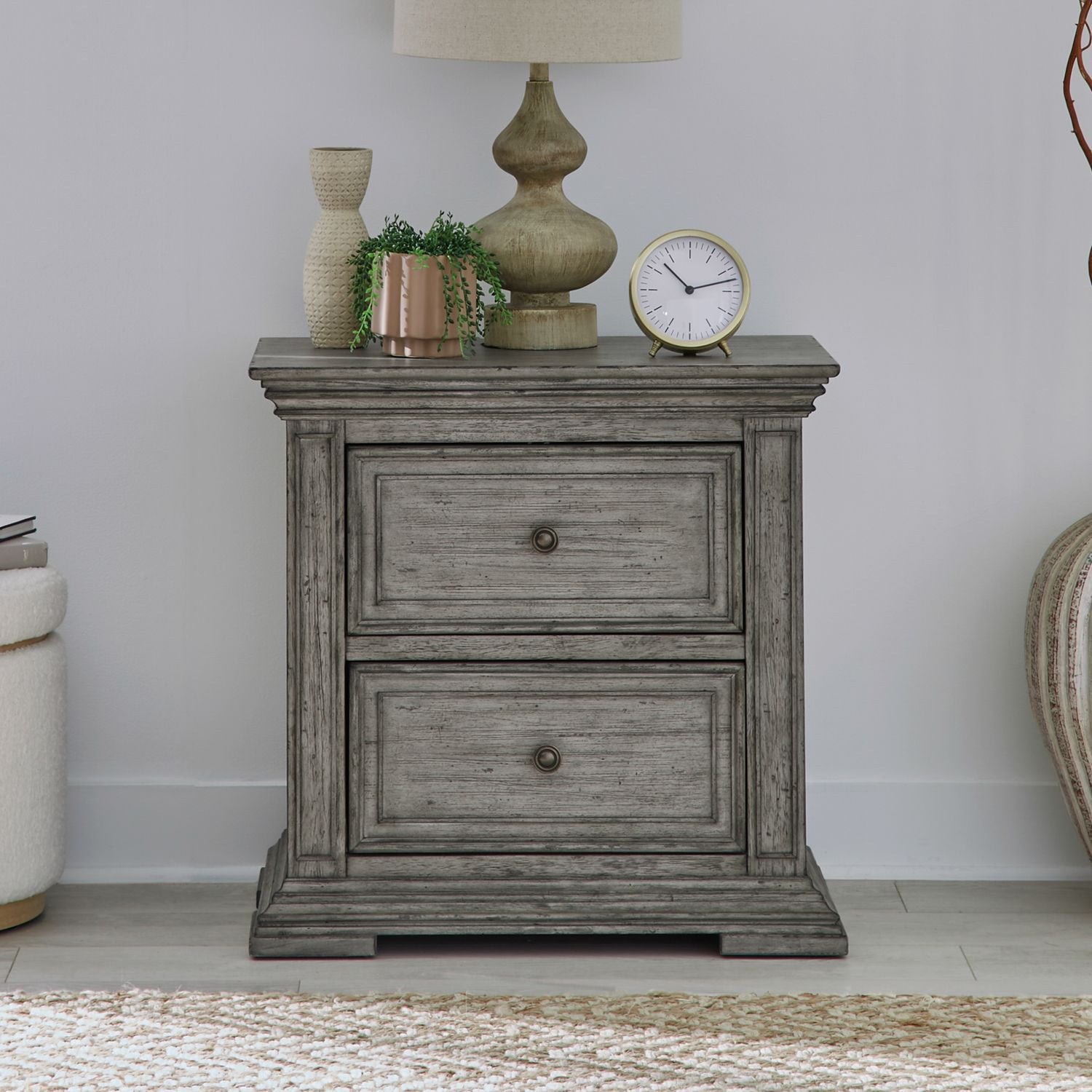 Big Valley 2 Drawer Nightstand with Charging Station