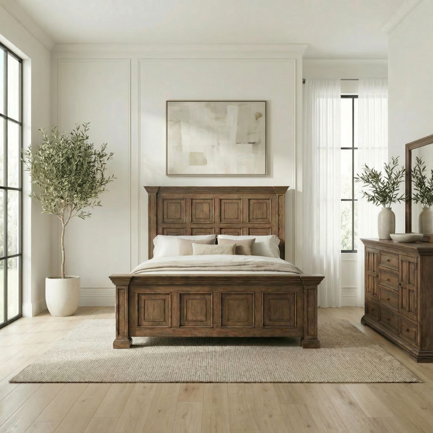 Big Valley Queen Panel Bed, Dresser & Mirror