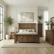 Big Valley Queen Panel Bed, Dresser & Mirror, Chest, Nightstand