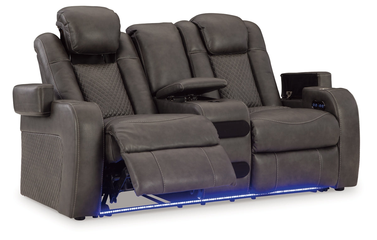Fyne-Dyme Power Reclining Loveseat with Console