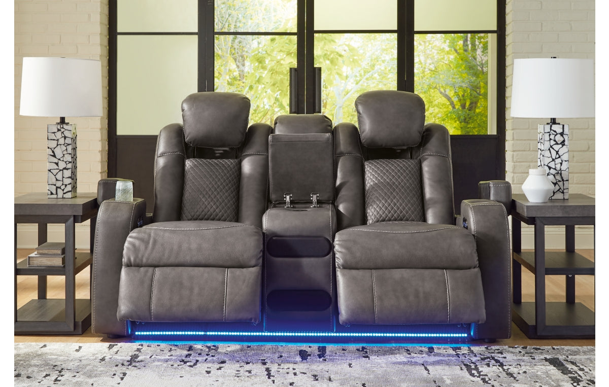 Fyne-Dyme Power Reclining Loveseat with Console