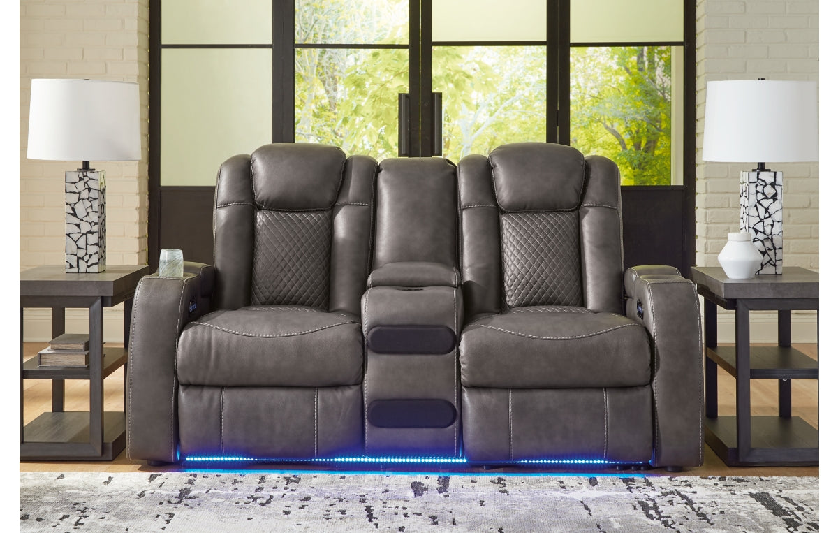 Fyne-Dyme Power Reclining Loveseat with Console