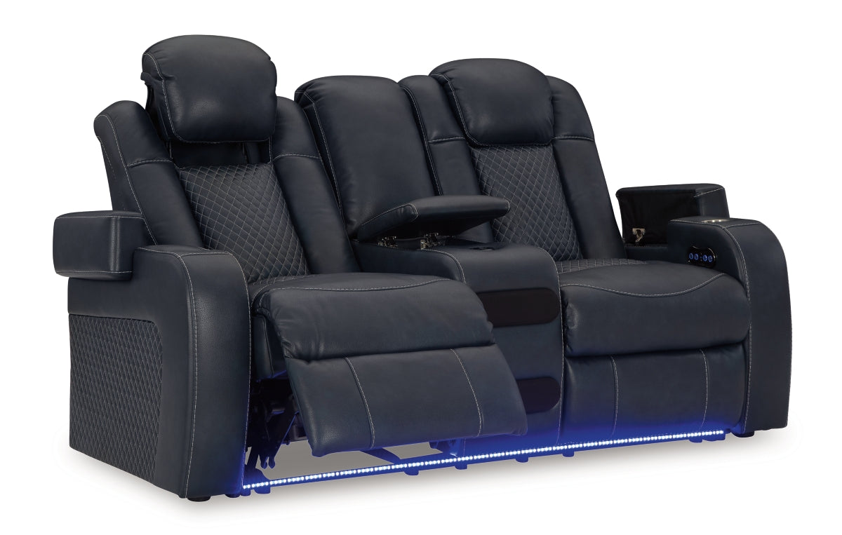 Fyne-Dyme Power Reclining Loveseat with Console