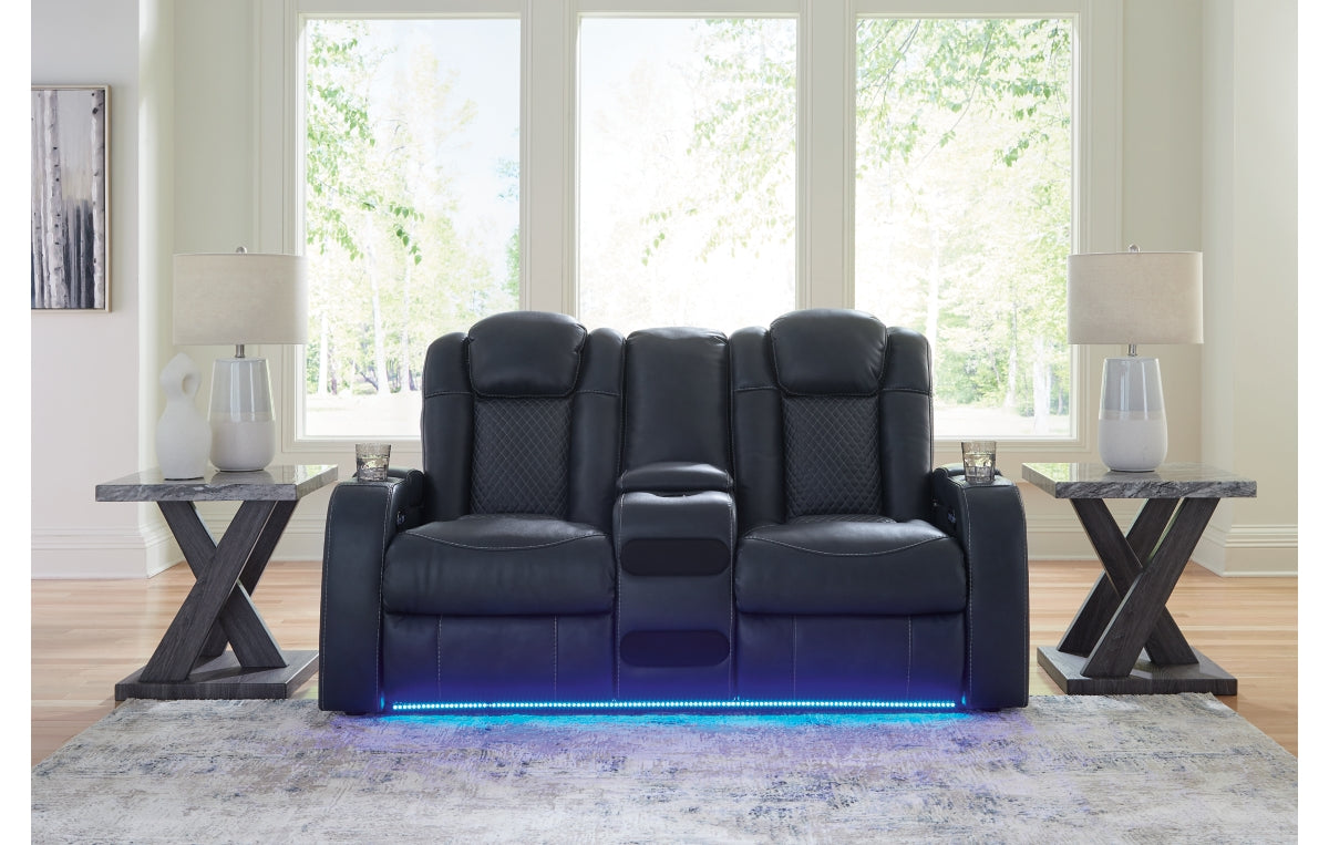 Fyne-Dyme Power Reclining Loveseat with Console