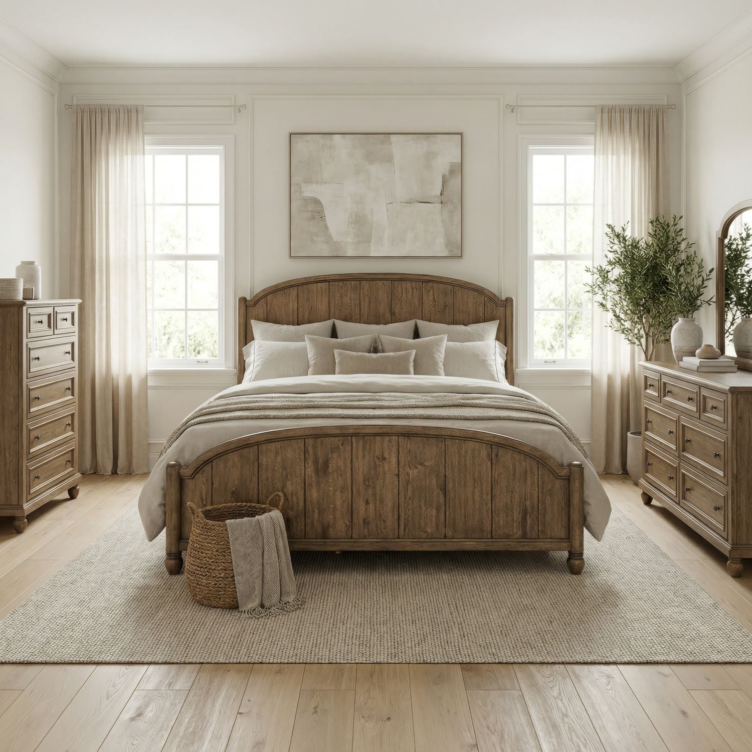 Homestead Haven Queen Poster Bed, Dresser & Mirror, Chest