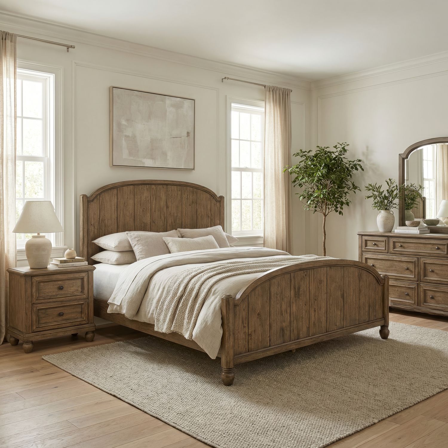 Homestead Haven Queen Poster Bed, Dresser & Mirror, Nightstand