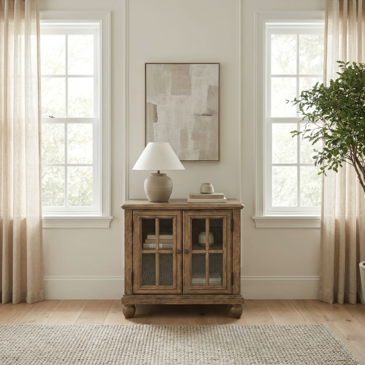 Homestead Haven Door Nightstand with Charging Station