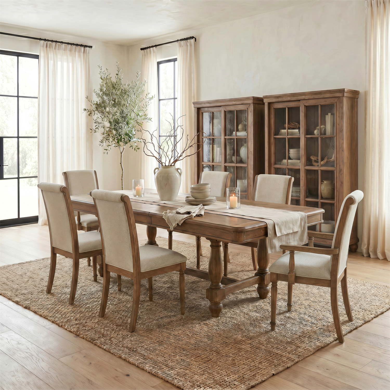 Homestead Haven Alternate 7 Piece Trestle Table Set