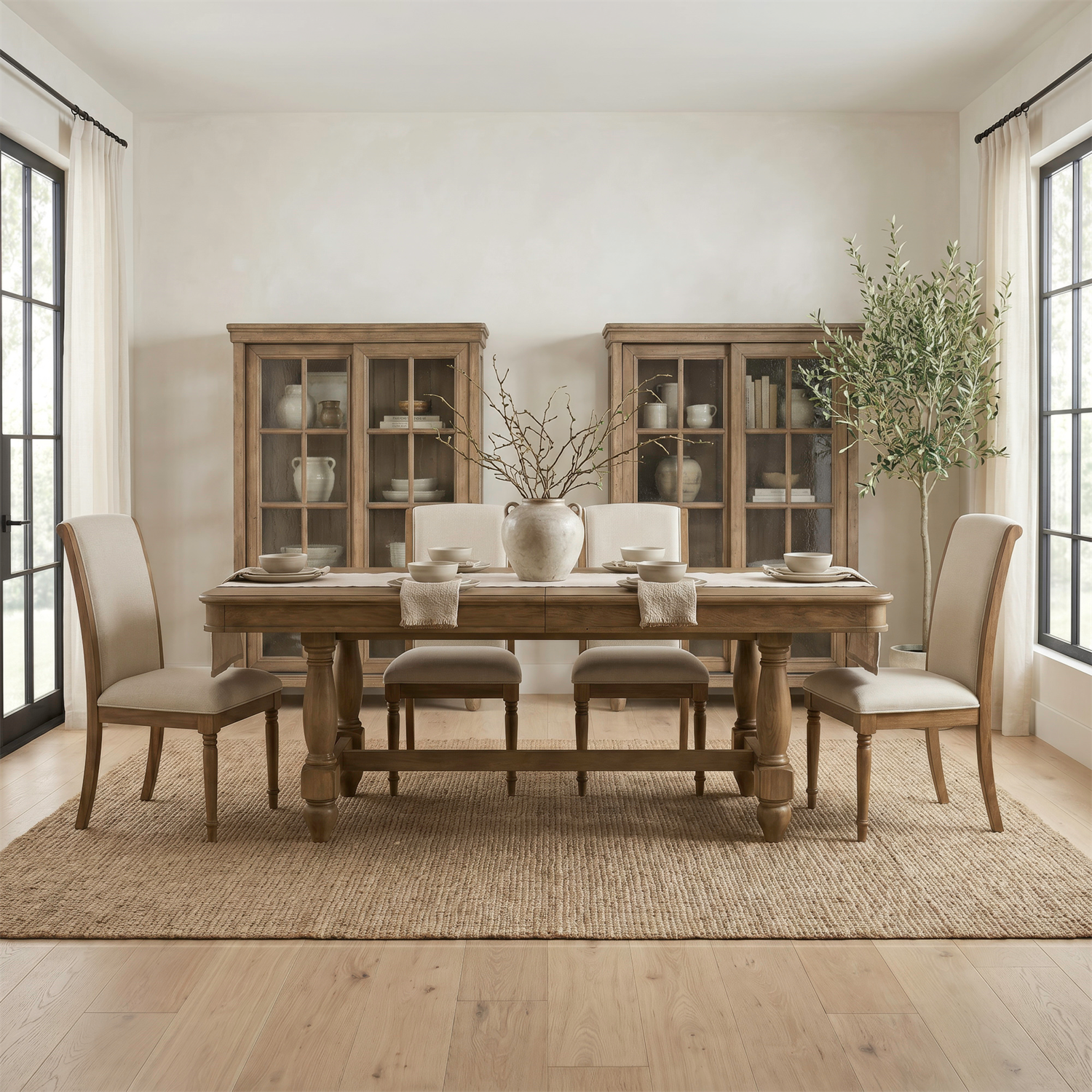 Homestead Haven Opt 5 Piece Trestle Table Set