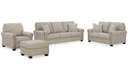 Gaelon Sofa, Loveseat, Chair and Ottoman