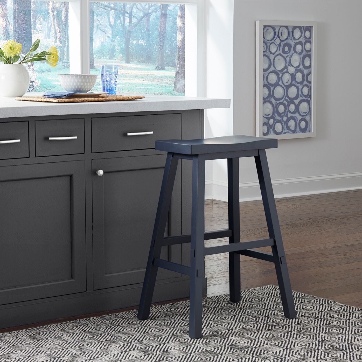 Creations 30 Inch Sawhorse Stool- Navy