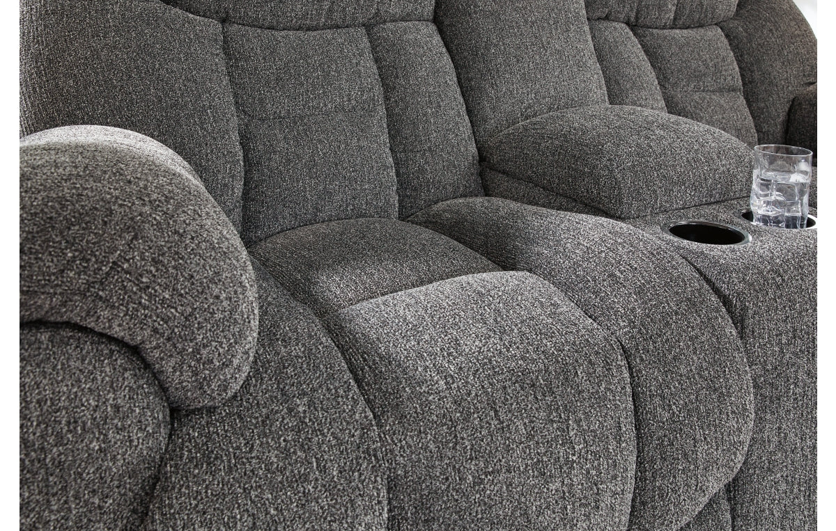 Foreside Reclining Loveseat with Console