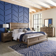 Ridgecrest King Panel Bed, Dresser & Mirror, Nightstand