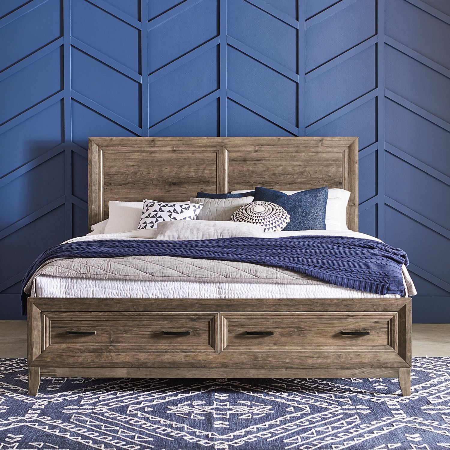 Ridgecrest King Storage Bed, Dresser & Mirror, Chest, Nightstand