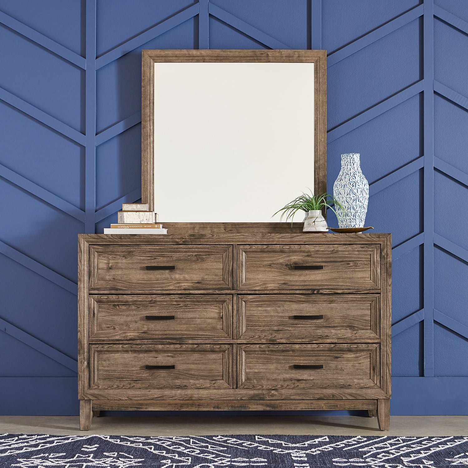 Ridgecrest King Storage Bed, Dresser & Mirror, Nightstand