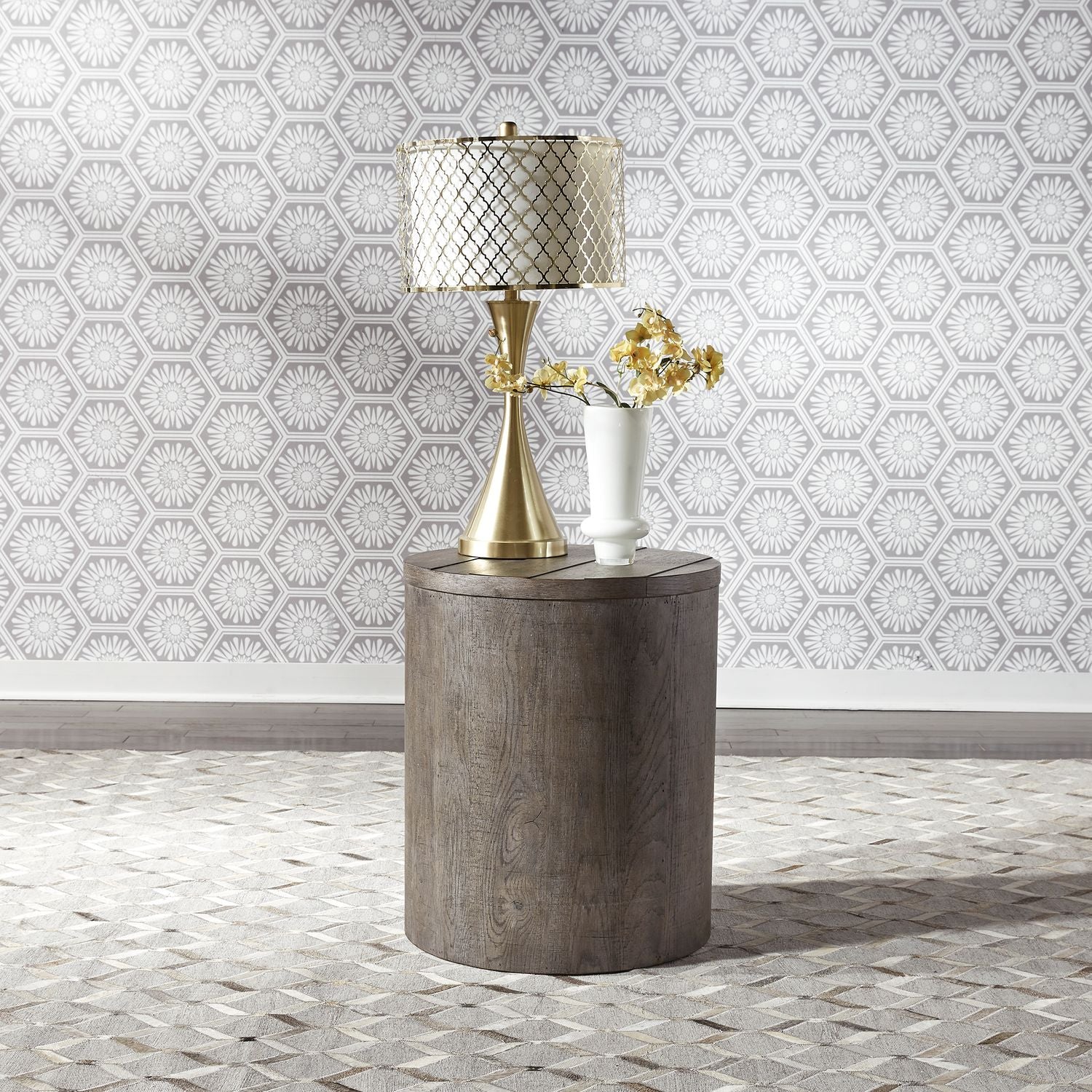 Modern Farmhouse Drum End Table