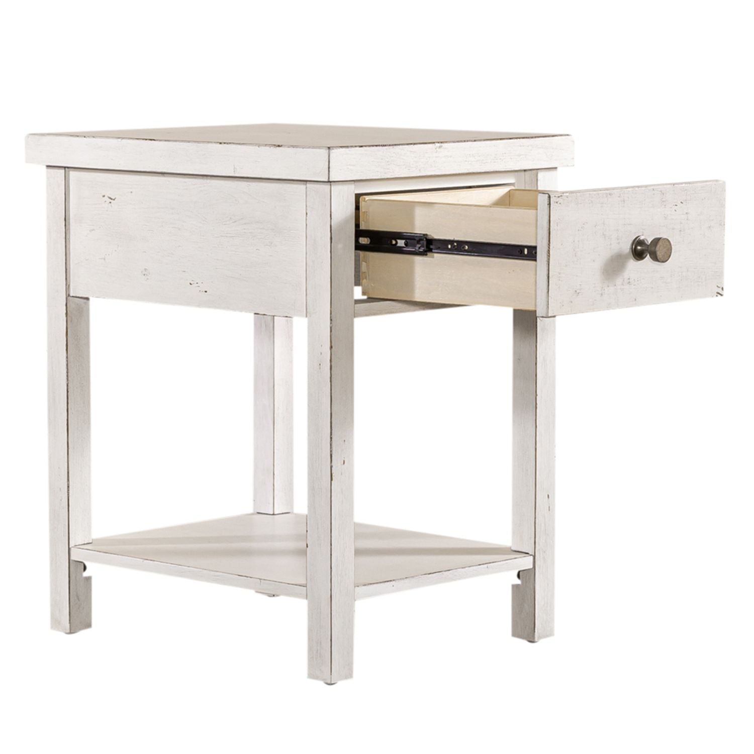 Modern Farmhouse Drawer Chair Side Table