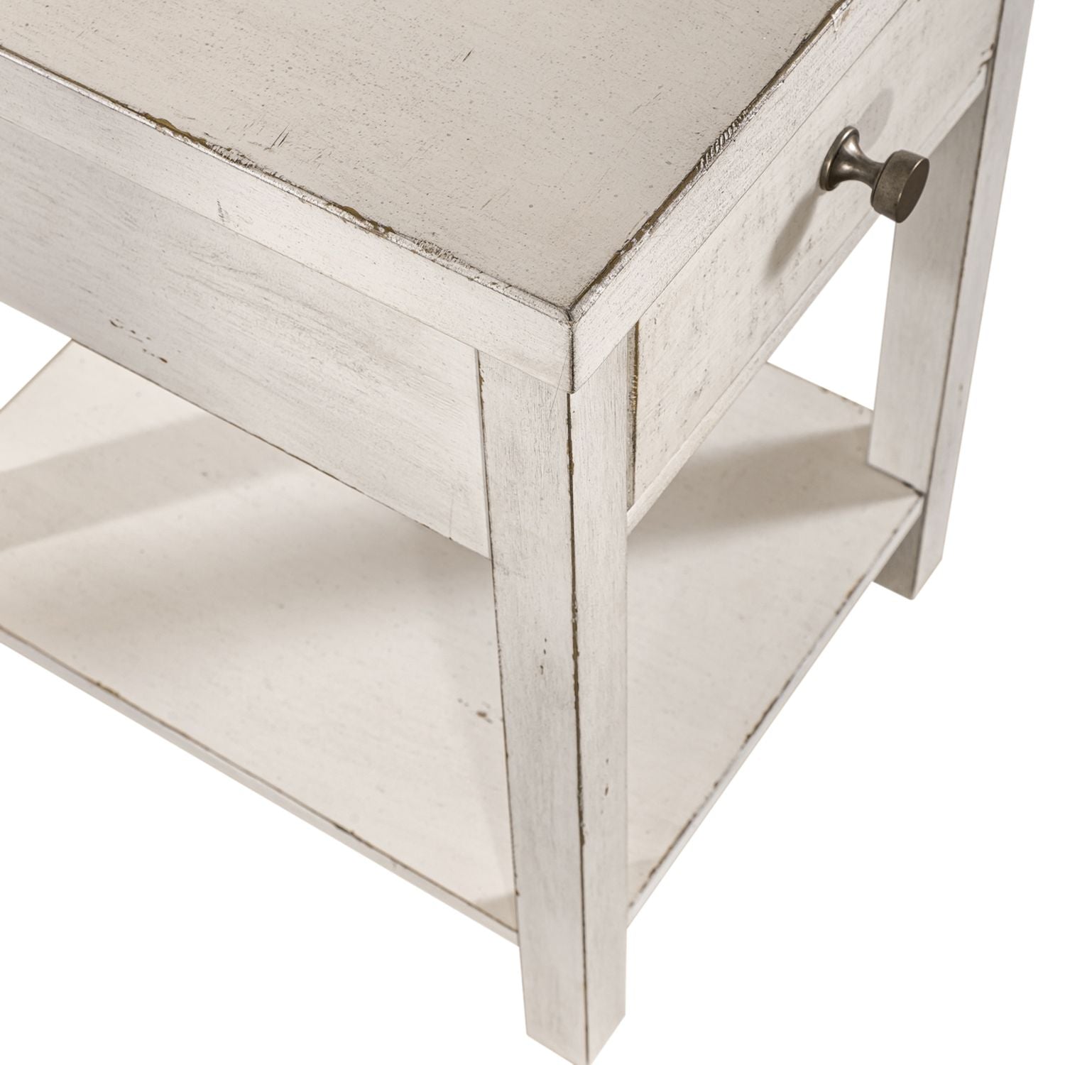 Modern Farmhouse Drawer Chair Side Table