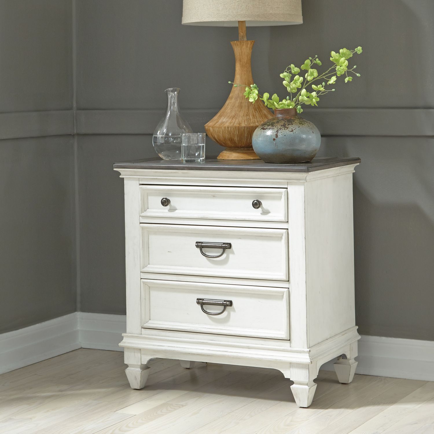 Allyson Park King California Panel Bed, Dresser & Mirror, Chest, Nightstand