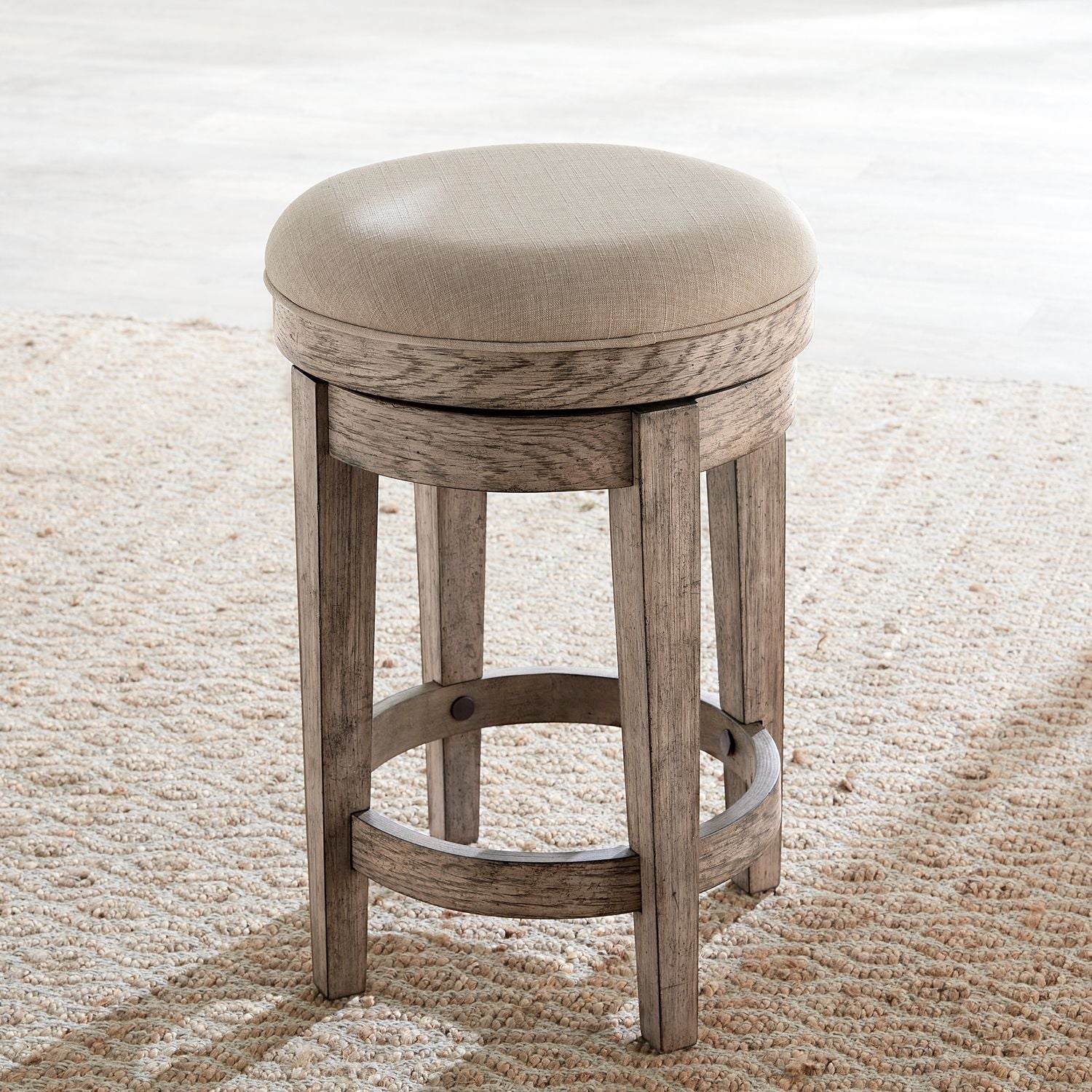 City Scape Upholstery Swivel Console Stool