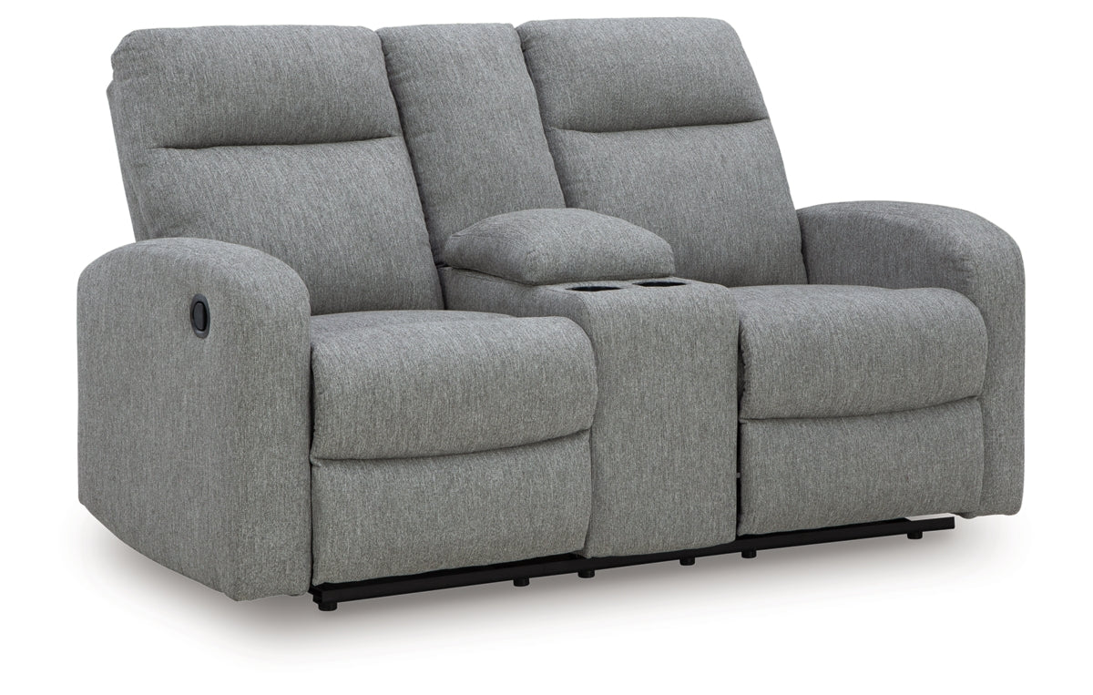 Gauntlet Reclining Loveseat with Console