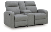 Gauntlet Reclining Loveseat with Console