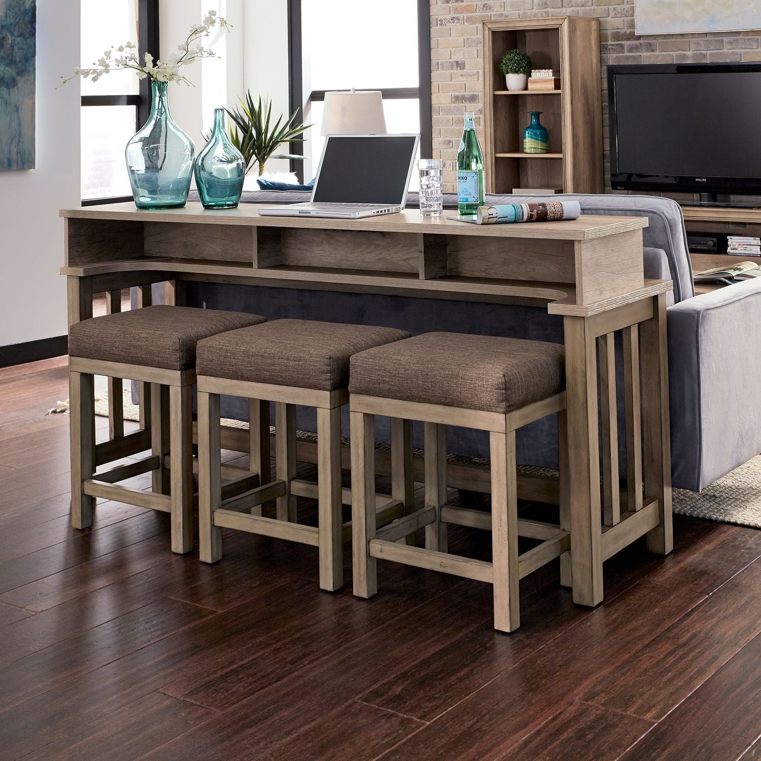 Sun Valley Upholstery Console Stools (3 Piece Set)