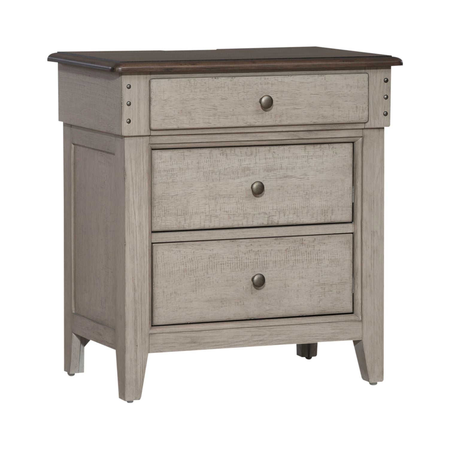 Ivy Hollow 3 Drawer Nightstand with Charging Station