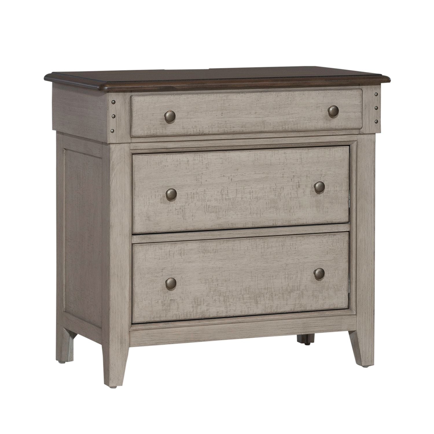 Ivy Hollow 3 Drawer Bedside Chest with Charging Station