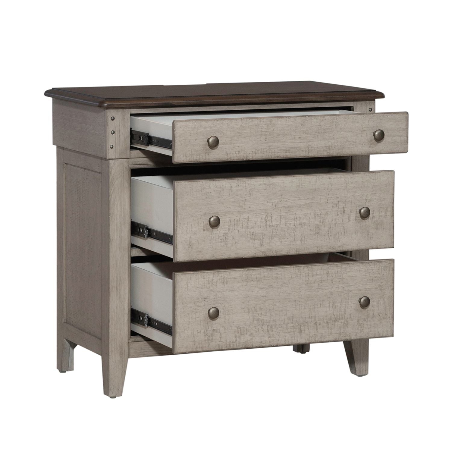 Ivy Hollow 3 Drawer Bedside Chest with Charging Station