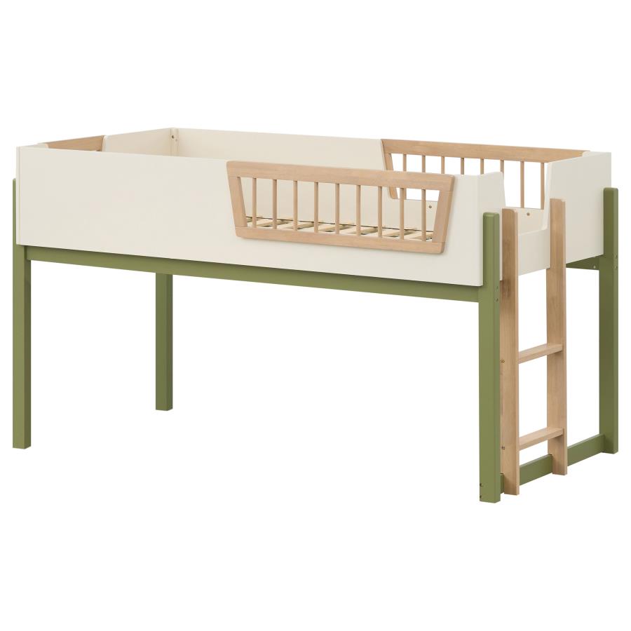 Evren Twin Loft Bed with Ladder Tri-Tone