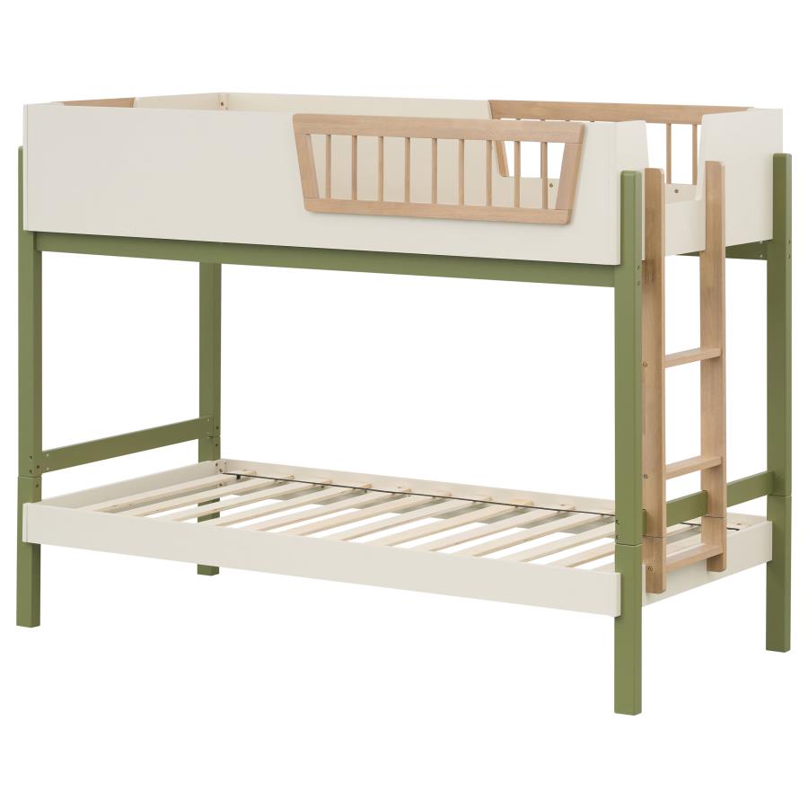 Evren Twin-over-Twin Bunk Bed with Ladder Tri-Tone