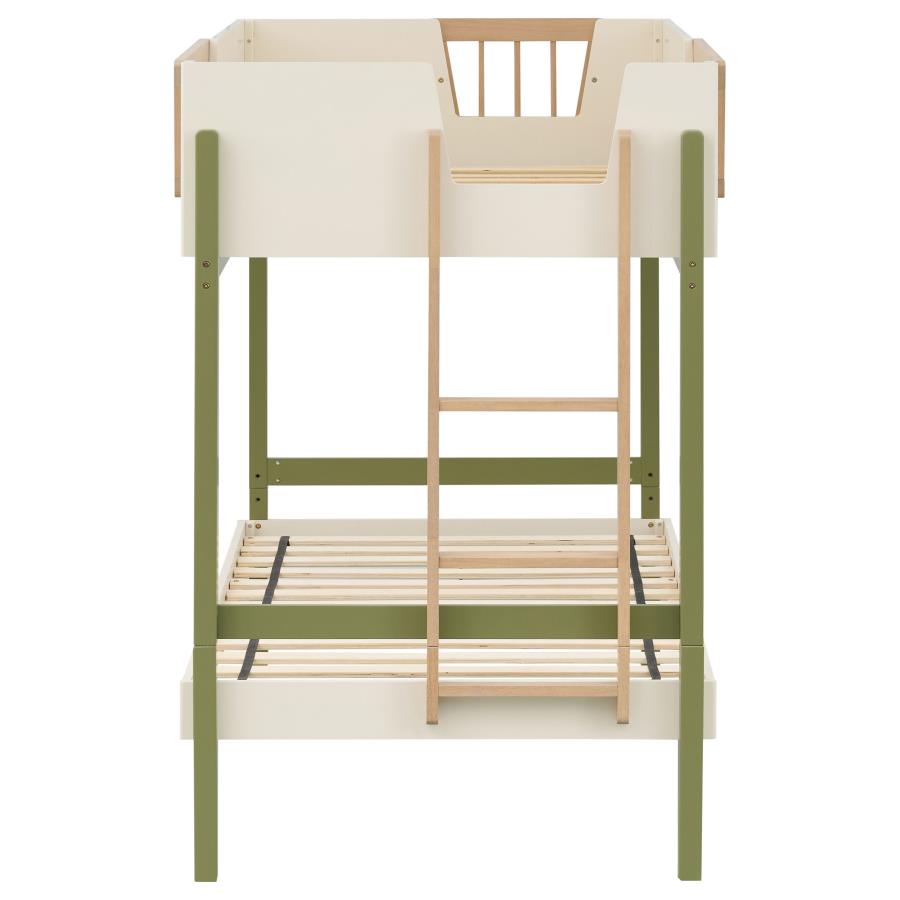 Evren Twin-over-Twin Bunk Bed with Ladder Tri-Tone