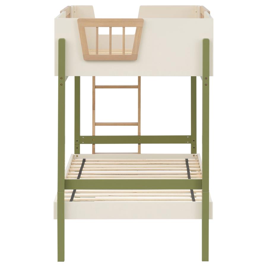 Evren Twin-over-Twin Bunk Bed with Ladder Tri-Tone