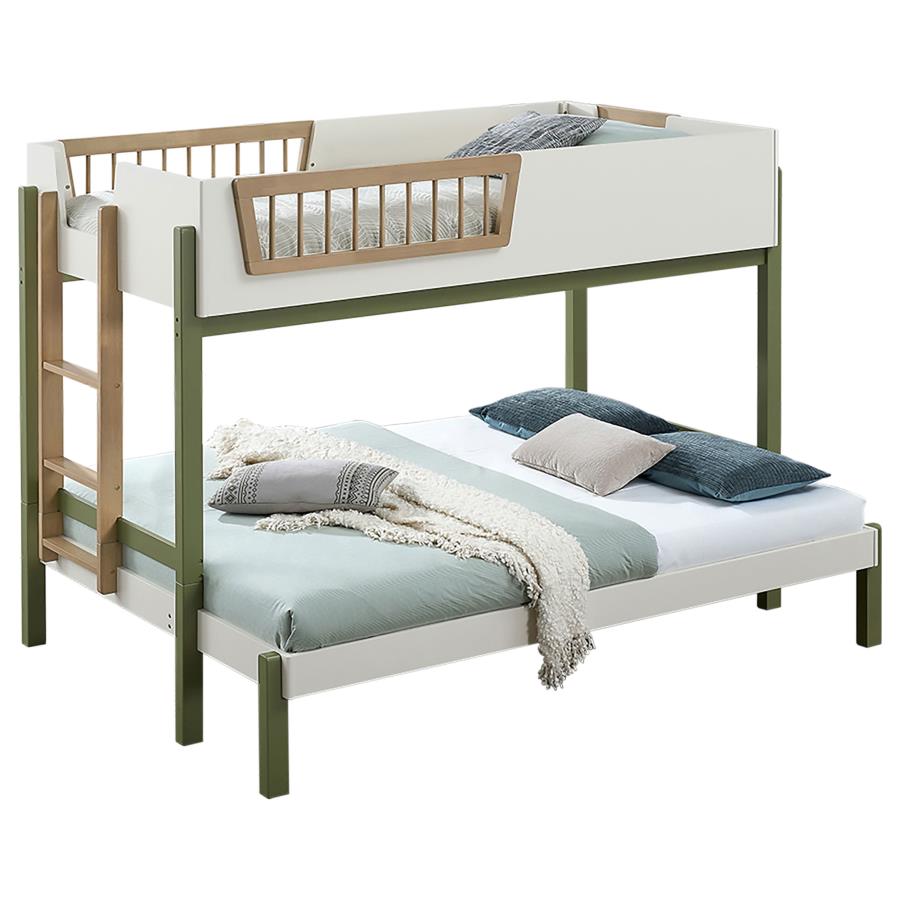 Evren Twin-over-Full Bunk Bed with Ladder Tri-Tone