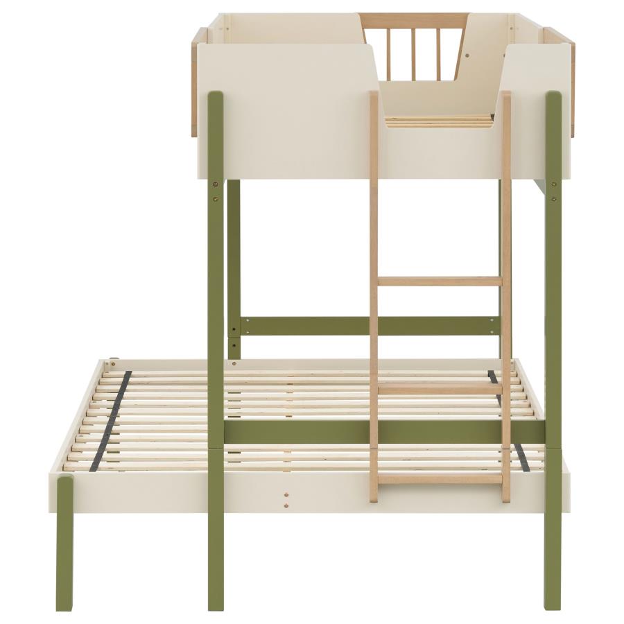Evren Twin-over-Full Bunk Bed with Ladder Tri-Tone