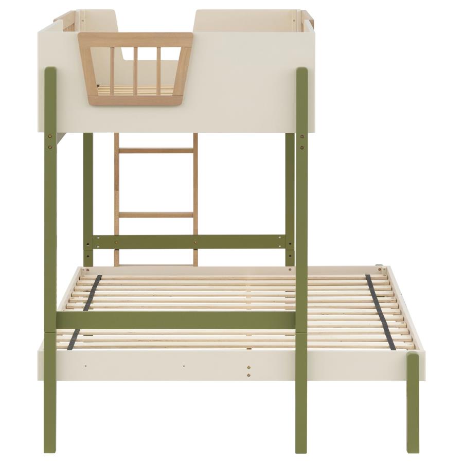 Evren Twin-over-Full Bunk Bed with Ladder Tri-Tone
