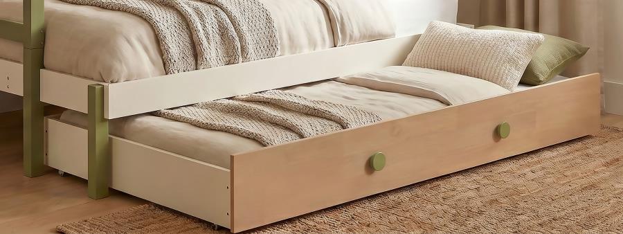 Evren Pull-Out Trundle with Olive Knobs Tri-Tone