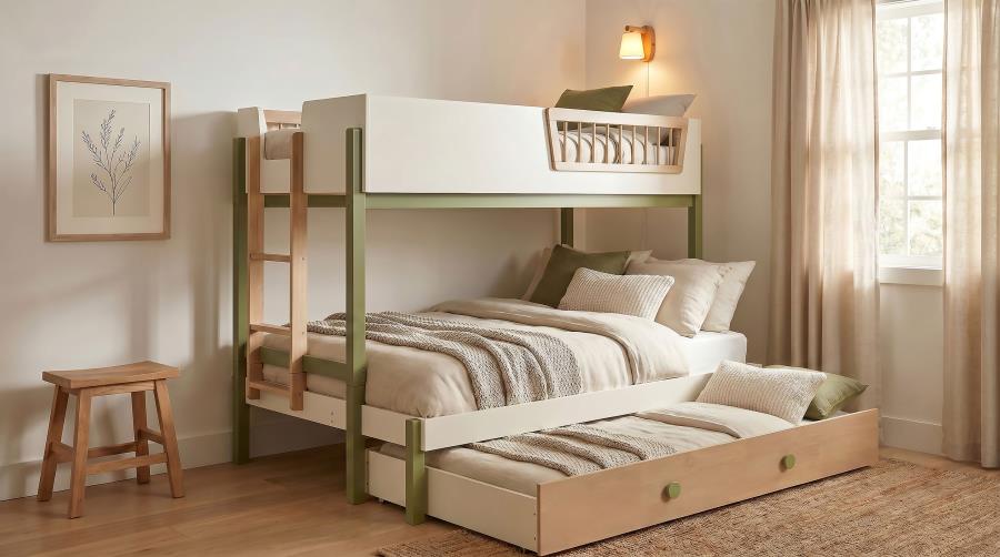 Evren Pull-Out Trundle with Olive Knobs Tri-Tone
