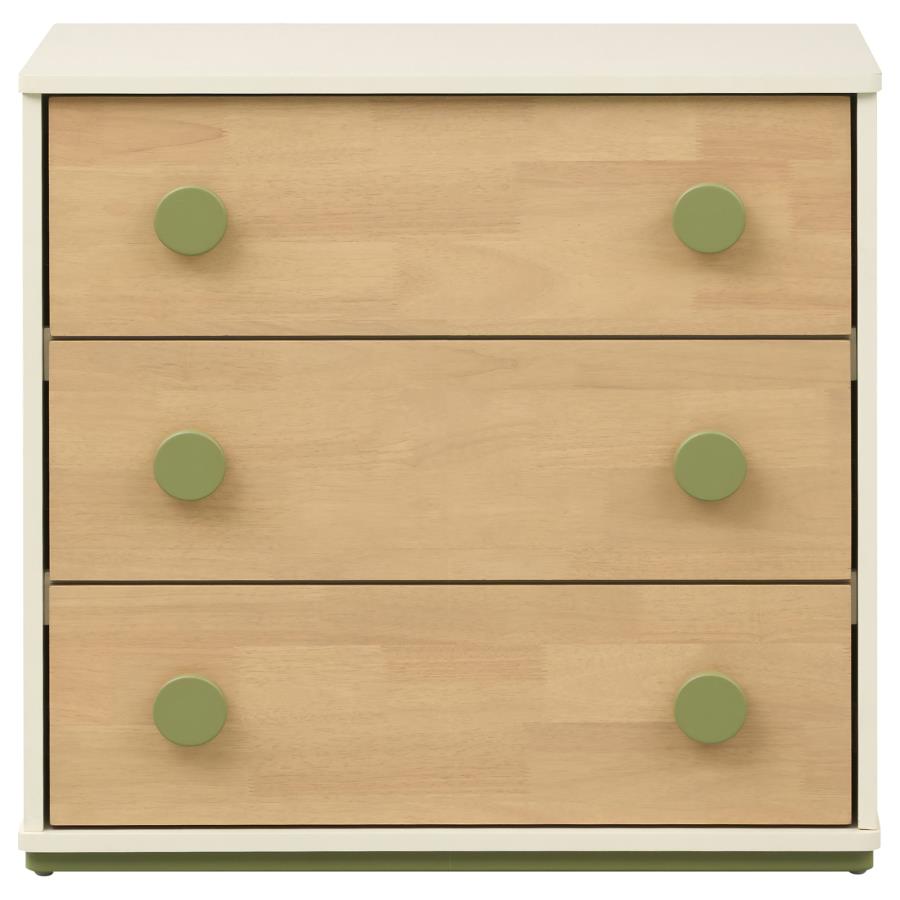 Evren 3-drawer Chest with Olive Wood Knobs Tri-Tone