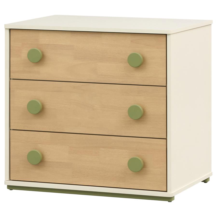 Evren 3-drawer Chest with Olive Wood Knobs Tri-Tone