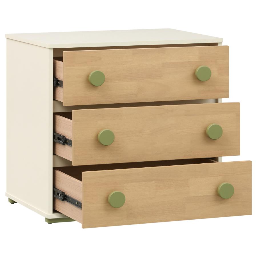 Evren 3-drawer Chest with Olive Wood Knobs Tri-Tone