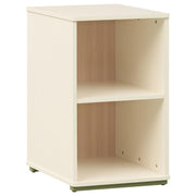 Evren 2-cubby Vertical Bookcase with Natural Interior Off White