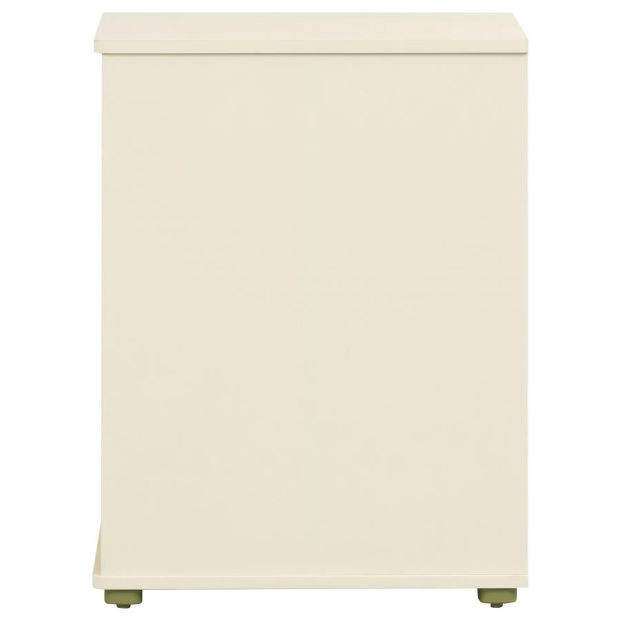 Evren 2-cubby Vertical Bookcase with Natural Interior Off White