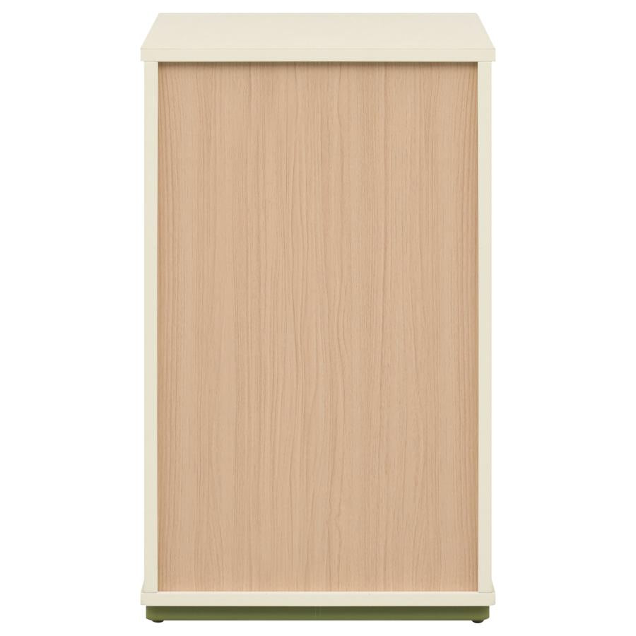 Evren 2-cubby Vertical Bookcase with Natural Interior Off White