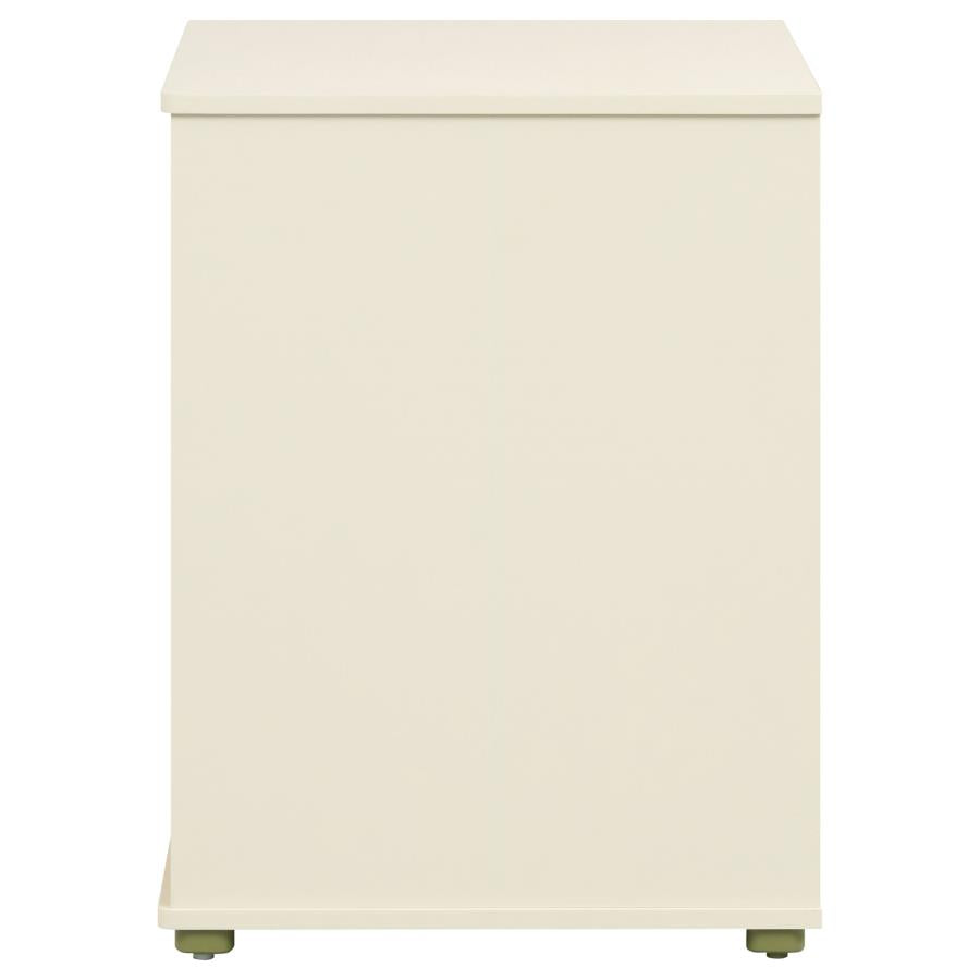 Evren 4-cubby Horizontal Bookcase with Natural Interior Off White